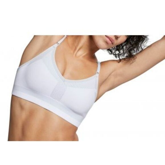 Nike Flyknit Indy Tech Pack Medium Support Sports Bra White Blue size Medium - Picture 1 of 8